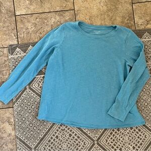 100% organic cotton aqua Eileen Fisher Long Sleeve Top